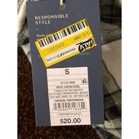 Women'S Long SLEEVE Flannel Button-Down Hirt - Univeral Thread Dark Plaid SIZE S - Picture 6 of 8